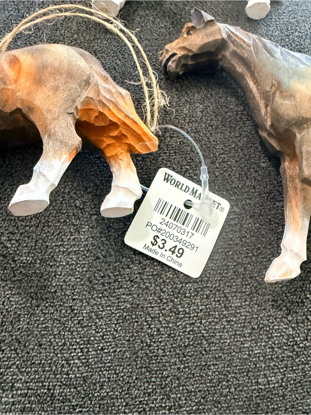 3 wood hand painted/carved horses world market cost plus - Picture 4 of 4